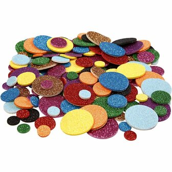 EVA Foam Cirkels - Knutselfoam - Foam Stickers - Schuimrubberen Foam Rondjes - DIY Foamfiguren - Kleurrijke Cirkels - 12+20+32 mm - 1000 Stuks