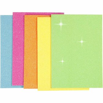 EVA Foam Diverse Kleuren - Knutselfoam - Foam Rubber - Foam Vellen - Schuimrubber - A5 - 14,8 x 21 cm - 2mm - 5 Vellen