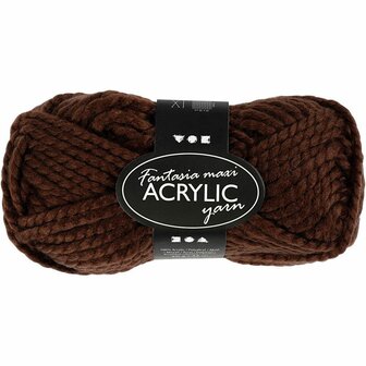 Acrylgaren - Fantasia Garen - Bruin Garen - Breigaren - Haakgaren - Handwerk Garen - Knutselgaren - Hoogwaardig 2-Draads 100% Acryl garen - Naald nr. 9 - 35 Mtr - 50 Gram - 1 Bol