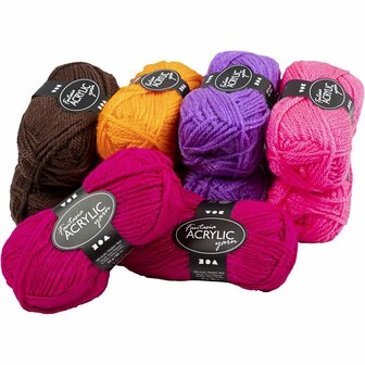 Acrylgaren - Fantasia Garen - Diverse Kleuren Garen - Breigaren - Haakgaren - Handwerk Garen - Knutselgaren - Hoge kwaliteit 3-draads 100% acryl garen - Naald nr. 4,5 / 5 - 80 Mtr - 10x50 Gram