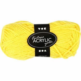 Acrylgaren - Fantasia Garen - Geel Garen - Breigaren - Haakgaren - Handwerk Garen - Knutselgaren - Hoge kwaliteit 3-draads 100% acryl garen - Naald nr. 4,5 / 5 - 80 Mtr - 50 Gram - 1 Bol