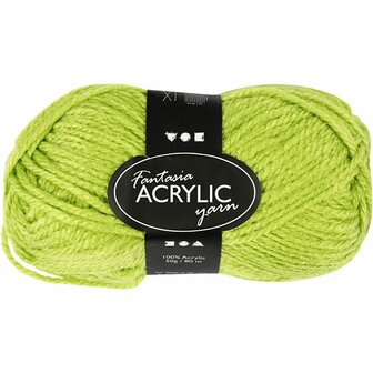 Acrylgaren - Fantasia Garen - Lichtgroen Garen - Breigaren - Haakgaren - Handwerk Garen - Knutselgaren - Hoge kwaliteit 3-draads 100% acryl garen - Naald nr. 4,5 / 5 - 80 Mtr - 50 Gram - 1 Bol