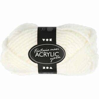 Acrylgaren - Fantasia Garen - Off-White Garen - Breigaren - Haakgaren - Handwerk Garen - Knutselgaren - Hoogwaardig 2-Draads 100% Acryl garen - Naald nr. 9 - 35 Mtr - 50 Gram - 1 Bol