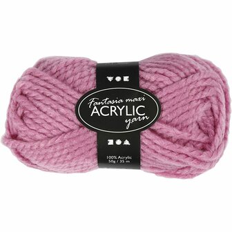 Acrylgaren - Fantasia Garen - Roze Garen - Breigaren - Haakgaren - Handwerk Garen - Knutselgaren - Hoogwaardig 2-Draads 100% Acryl garen - Naald nr. 9 - 35 Mtr - 50 Gram - 1 Bol