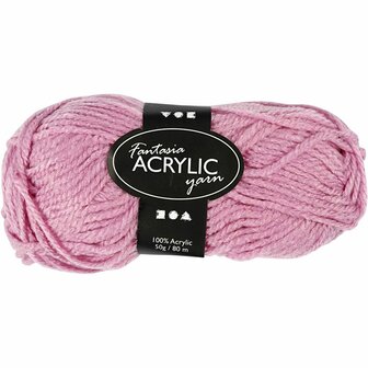 Acrylgaren - Fantasia Garen - Roze Garen - Breigaren - Haakgaren - Handwerk Garen - Knutselgaren - Hoge kwaliteit 3-draads 100% acryl garen - Naald nr. 4,5 / 5 - 80 Mtr - 50 Gram - 1 Bol
