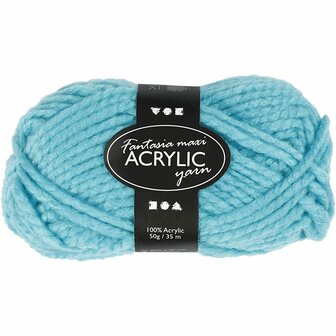 Acrylgaren - Fantasia Garen - Turquoise Garen - Breigaren - Haakgaren - Handwerk Garen - Knutselgaren - Hoogwaardig 2-Draads 100% Acryl garen - Naald nr. 9 - 35 Mtr - 50 Gram - 1 Bol