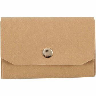 Faux Leather Portemonnee - Kant-en-Klaar Leerpapier - Personaliseerbare DIY Cadeauportemonnee - Voor Naaien &amp; Decoreren - Lichtbruin - 8x11 cm, 350g, 1 Stuk