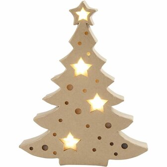 Figuur met licht, kerstboom, H: 27 cm, D: 4 cm, B: 21,5 cm, 1 stuk