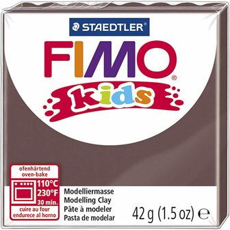 FIMO&reg; Kids Boetseerklei - Bruine Klei - Kinderklei - Bakklei - Kindvriendelijk - Zacht En Kneedbaar - Bruin - 42 Gram - 1 Pakje