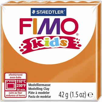 FIMO&reg; Kids Boetseerklei - Oranje Klei - Kinderklei - Bakklei - Kindvriendelijk - Zacht En Kneedbaar - Oranje - 42 Gram - 1 Pakje