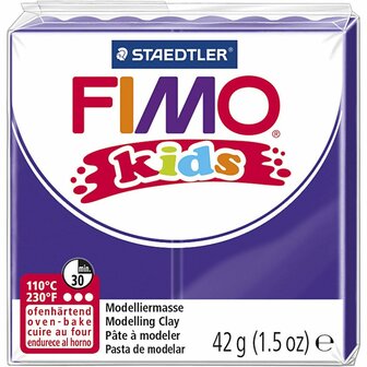 FIMO&reg; Kids Boetseerklei - Paarse Klei - Kinderklei - Bakklei - Kindvriendelijk - Zacht En Kneedbaar - Paars - 42 Gram - 1 Pakje