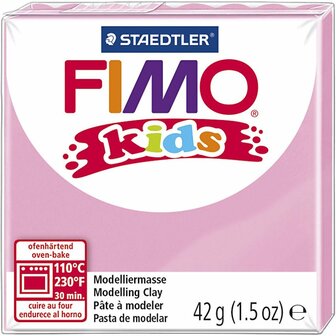 FIMO&reg; Kids Boetseerklei - Roze Klei - Kinderklei - Bakklei - Kindvriendelijk - Zacht En Kneedbaar - Roze - 42 Gram - 1 Pakje