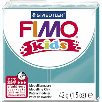 FIMO Kids Boetseerklei Turquoise - Klei Voor Kinderen - Hobbyklei - Knutselklei - Zacht en Glad - Sieraden Maken - 42 gram