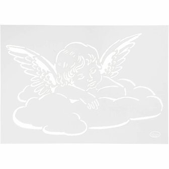 Flexibel Sjabloon Engel - Herbruikbaar Knutselsjabloon - Voor Verf, Inkt &amp; Mixed Media - Perfect voor DIY &amp; Scrapbooking - A4 Formaat, 210x297 mm, 1 Stuk