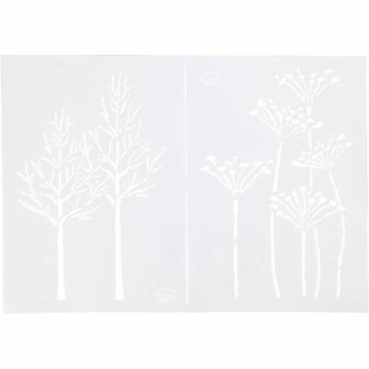 Flexibel Sjabloon Najaar - Herbruikbaar Verfsjabloon - DIY Knutselaccessoire - Ideaal voor Stempelen, Tekeningen &amp; Kaarten - A4 Formaat, 210x297 mm, 1 Stuk