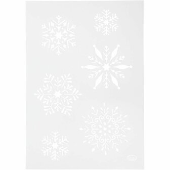 Flexibel Sjabloon - Sneeuwvlok Stencil - Kerstpatroon Decoratiesjabloon - A4 210x297mm - 1 Stuk
