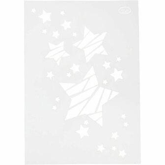 Flexibel Sjabloon - Sjabloon Sterren - Creatief Schilderen en Decoreren - Herbruikbaar DIY Sjabloon - Formaat A4 - Afmetingen 210x297 mm - 1 Stuk - Ideaal Voor Hobbyisten en Kunstenaars