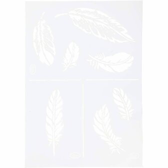 Flexibel Sjabloon - Veren Sjabloon - DIY Knutselmateriaal - A4 Sjablonen - Hobbywerk Sjablonen - Creatieve Versieringen - Hobby Veren Sjabloon - Decoratief Knutsel Sjabloon - 210x297mm / 1 Stuk