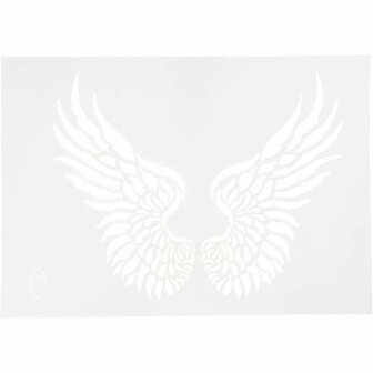 Flexibel Sjabloon Vleugels - Herbruikbaar Stencilsjabloon - DIY Knutsel- en Verfsjabloon - Geschikt voor Mixed Media, Tekeningen &amp; Scrapbooking - A4 Formaat, 210x297 mm, 1 Stuk