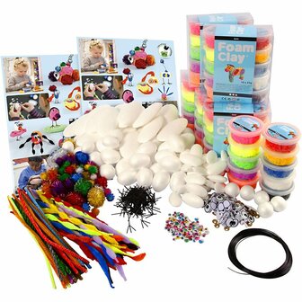 Foam Clay&reg; Klassenset - Zelfhardende Boetseerklei Set met Accessoires, 1 Doos