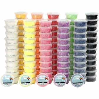 Foam Clay &ndash; Boetseerklei Set &ndash; Kleuren Assorti Klei &ndash; Foam Clay Set voor Knutselen &ndash; Klei voor Kinderen &ndash; Lichtgewicht Boetseerklei &ndash; 10x12 Dozen