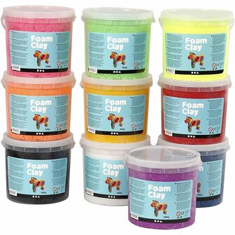Foam Clay - Zelfhardende Klei - Diverse Kleuren - Kleien, Spelen - 560gr - Foam Clay - 10 stuks