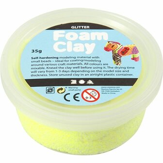 Foam Clay&reg;, geel, glitter, 35 gr/ 1 Doosje