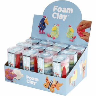 Foam Clay&reg; - 12 Set Assortiment van Blauwe, Groene, Gele, Oranje, Rode, Witte, Neon, Paarse, Roze en Metallic Kleuren