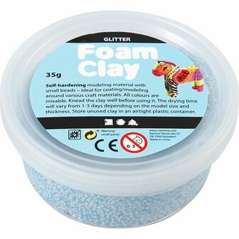 Foam Clay&reg;, lichtblauw, glitter, 35 gr/ 1 Doosje