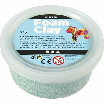 Foam Clay&reg;, lichtgroen, glitter, 35 gr/ 1 Doosje