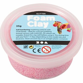 Foam Clay&reg;, lichtrood, glitter, 35 gr/ 1 Doosje