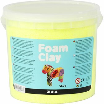 Foam Clay - Zelfhardende Klei - Neon Geel - Kleien, Spelen - 560gr - Foam Clay - 1 stuk
