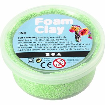 Foam Clay - Zelfhardende Klei - Neon Groen - Kleien, Spelen - 35gr - Foam Clay - 1 stuk