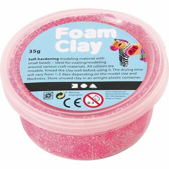 Foam Clay - Zelfhardende Klei - Neon Roze - Kleien, Spelen - 35gr - Foam Clay - 1 stuk