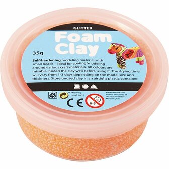Foam Clay&reg;, oranje, glitter, 35 gr/ 1 Doosje