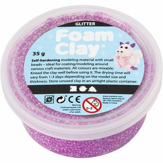 Foam Clay&reg;, paars, glitter, 35 gr/ 1 Doosje