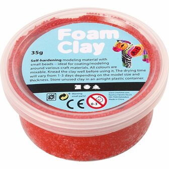 Foam Clay - Zelfhardende Klei - Rood - Kleien, Spelen - 35gr - Foam Clay - 1 stuk