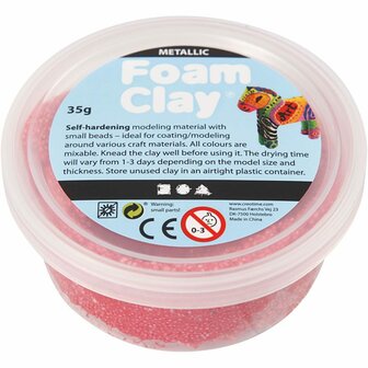 Foam Clay&reg;, rood, metallic, 35 gr/ 1 Doosje