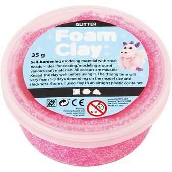 Foam Clay&reg;, roze, glitter, 35 gr/ 1 Doosje