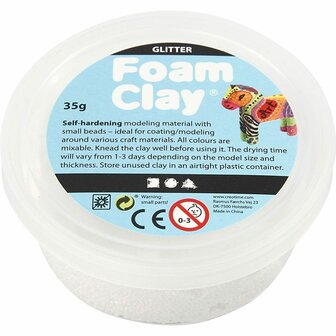 Foam Clay&reg;, wit, glitter, 35 gr/ 1 Doosje