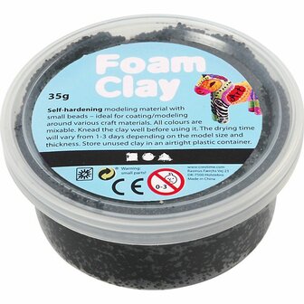 Foam Clay - Zelfhardende Klei - Zwart - Kleien, Spelen - 35gr - Foam Clay - 1 stuk