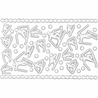 Foam Stickers Skie&euml;rs - Zelfklevende Design Stickers - Verwijderbaar - Foamachtig Oppervlak - Geschikt voor DIY, Scrapbooking &amp; Decoratie - 5x30 mm, 1 Vel van 9x14 cm