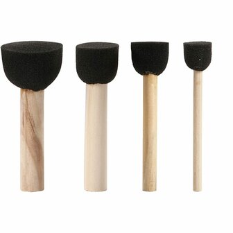 Foam Tamponeerstokjes - Set van 4 Stuks - Ideaal voor Stippen, Tamponeerwerk &amp; Schildertechnieken - Onmisbaar voor Knutselen &amp; Hobby - &Oslash; 13, 20, 25, 35 mm