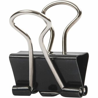 Foldback Clips - Zwart - Documenten Clips - Sterke Papierklemmen - Brede Maat 19 mm - Set van 40 Stuks - Kantoorartikelen Voor Organisatie - Praktische Klemmen Voor Bureau en Scholen