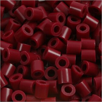Foto Kralen Strijkkralen Wijnrood - Nabbi Strijkparels - DIY Strijkkralen &amp; Knutselen - Ideaal voor Pixel Art &amp; Handwerk - 5x5 mm, 2,5 mm Gatgrootte, Medium, 1100 Stuks