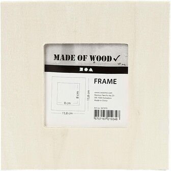 Houten Fotolijst met Standaard - DIY Houten Fotolijst - Vierkante Fotolijst - Creatief Interieurdecoratie - Houten Fotolijst Versiering - Fotolijst met Standaard - 15,8 x 15,8 cm