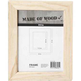 Fotolijst - Decoratieve Houten Fotolijst - Fotokader Voor Inlijsting - Kunst Lijstje - Formaat 21x16cm - DIY Inlijsting - 1 Stuk