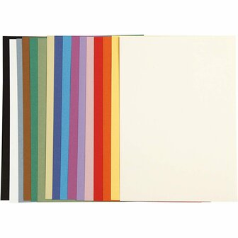 Frans karton - diverse kleuren - A4 - 21x29,7cm - 160 gr - 16 div vellen