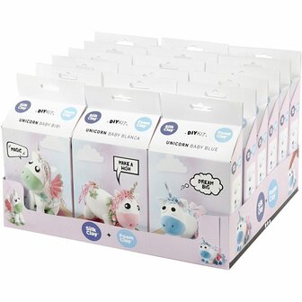 Funny Friends Set 3x6 - Knutselset met Silk Clay&reg; en Foam Clay&reg; in Blauw, Groen en Roze