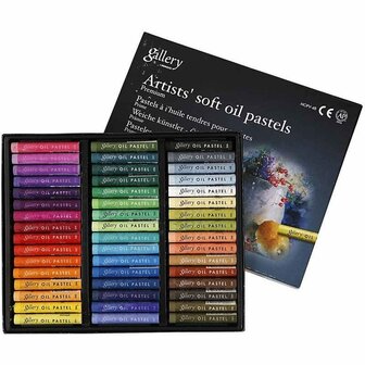 Oliekrijt - Diverse Kleuren - Oliepastel - Oliekrijtjes - Waxpastels - Vette Krijtjes - Kleuren - Tekenen - Schilderen - Gallery Oil Pastels - Hoge Pigmentconcentratie - 48 Stuks